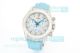 Super Clone RXF Factory Rolex Daytona Diamond-Set Baby Blue Leather Strap Watch (4)_th.jpg